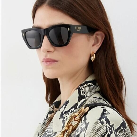 NEW FENDI BLACK GREY WOMEN SUNGLASSES FENDI FE40100I 01A main image 12